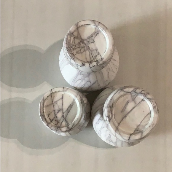 3-Piece Marble Candle Holder Set - Picture 1 of 4